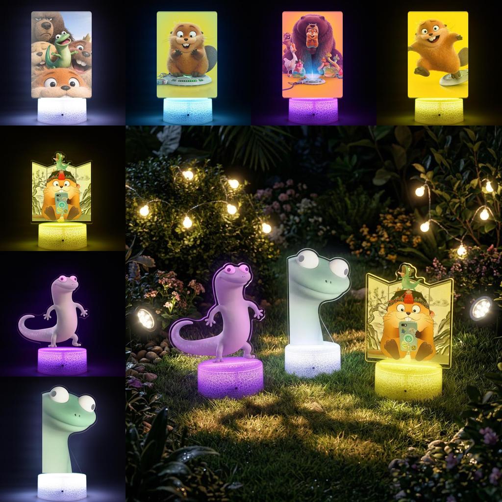 Hoppers River Beaver Transformation Plan Night Light With Remote Control For Kids Room Decor