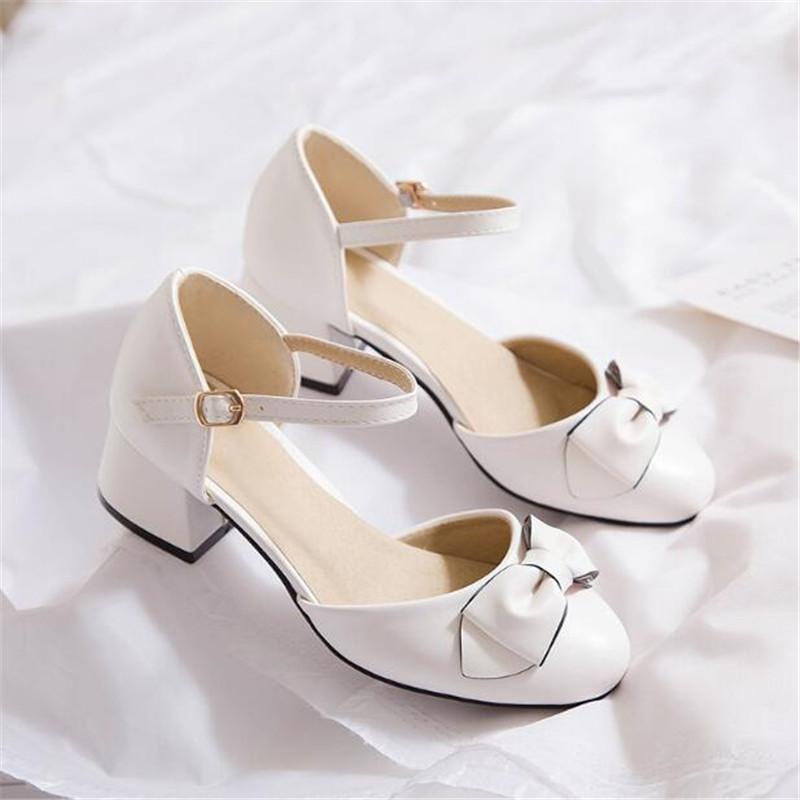 Spring and Autumn Summer Girls Sandals Children Princess High Heel Shoes With Bows For Kid Sandals High-heeled Shoes