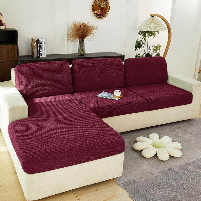 Jacquard Fabric Sofa Seat Cover For Living Room Removable Solid Colors Couch Slipcover Thicken Elastic Furniture Protector