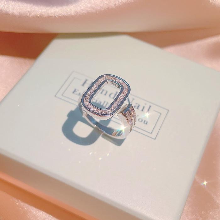 New Simple Geometry Wedding Ring Club Ring Crystal Necklace Earrings