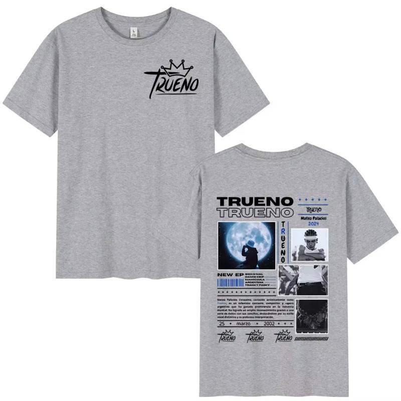 Rapper Trueno Album Tour Merch Tshirt Men Women Clothes Fashion Short Sleeve Tee Shirt Streetwear Loose Tshirts Unisex