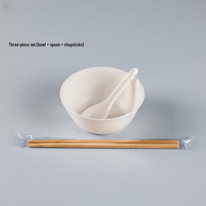Disposable Rice Husk 3-Piece Dinnerware Set