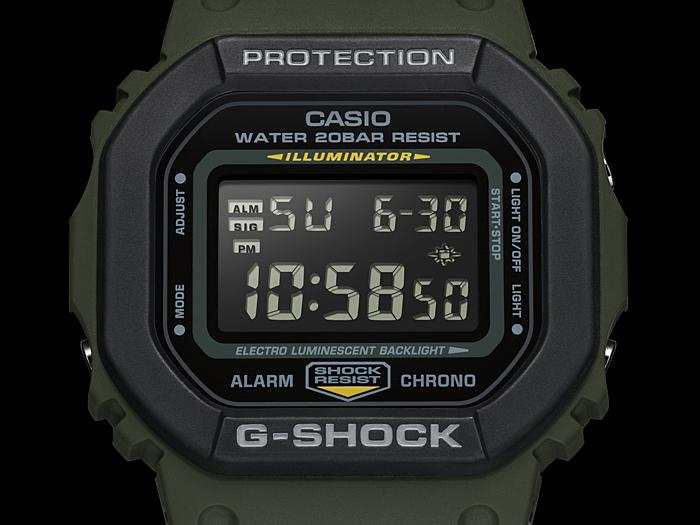 Casio G-SHOCK Men's Resin 200M Water Resistant Shock Resistant Alarm Quartz Watch DW-5610SU-3
