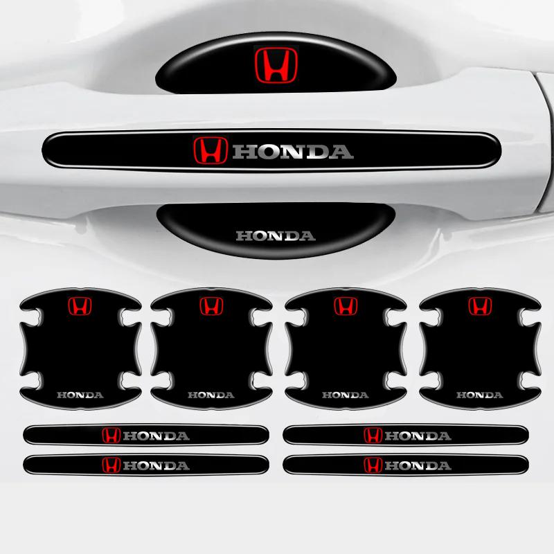 CNP1 Honda Car Door Handle Bowl Protector Stickers 3D Epoxy Anti-Scratch Decal for Civic CRV Accord Vezel Fit HRV Auto Accessories