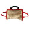 Linen Jute Dog Bite Pillow, 3-Handle Training Tug Toy for Malinois GSD Teeth Cleaning Interactive Play, Durable Chew Pet Toys