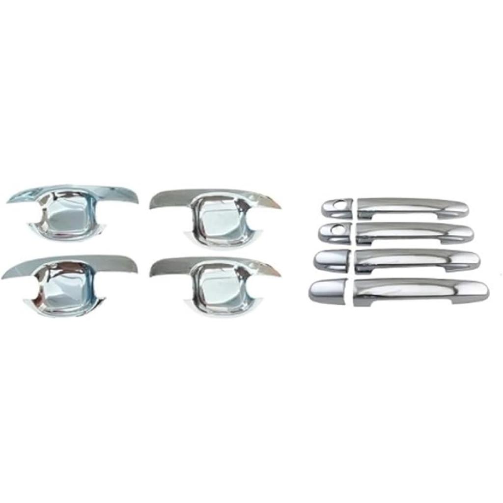 2001 2002 2003 2005 2006 2007,Compatible With Toyota Corolla Car ABS Chrome Accessories Plated Door Handle Bowl Cover Trim Paste Style(Bowl cover)