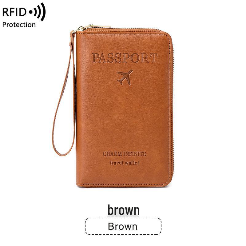 Cross-border RFID Passport Holder & Travel Document Bag with Zipper