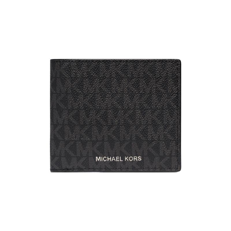 MICHAEL KORS Greyson Short Presbyopia Printed Retro Artificial Leather Wallet Men s Black чёрный