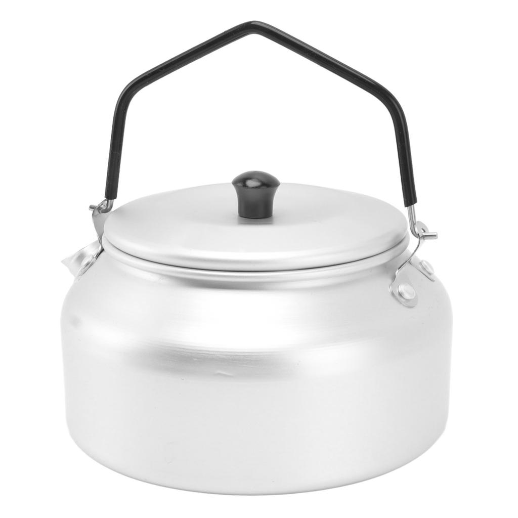 Camping-Kessel Leichtgewichtige Aluminiumlegierung Tragbarer Camping-Teekessel Kaffeekanne für Outdoor-Grill Silber