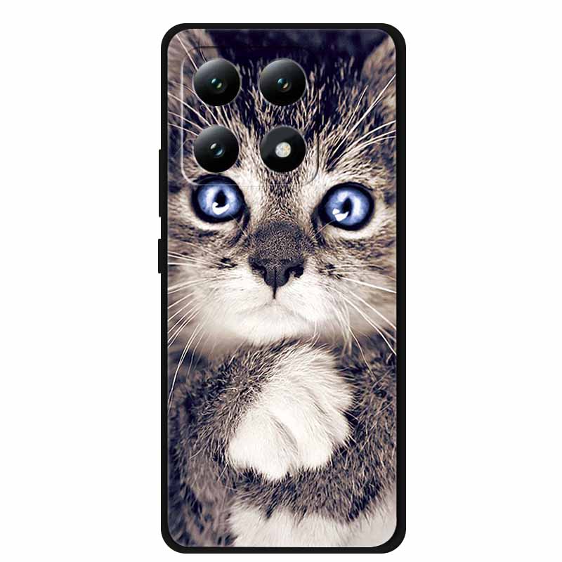 For Xiaomi 15T 5G Case Soft Silicone Black Phone Cover for Xiaomi 15T Pro 5G Cartoon Wolf Lion Bumper Dustproof Coque for Mi 15T