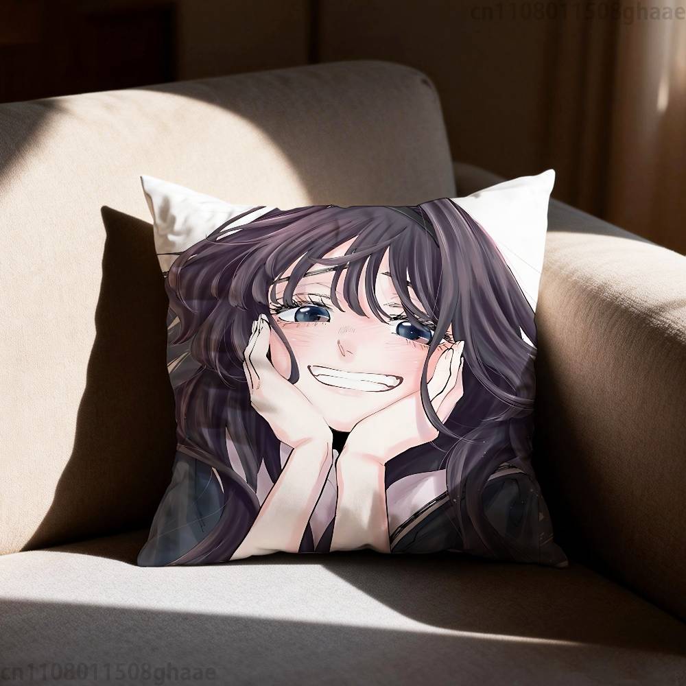 Waguri Anime Kaoruko Pillow Case Antidustmite Pillowcase Invisible zipper silky short plush Sofa cushion cover