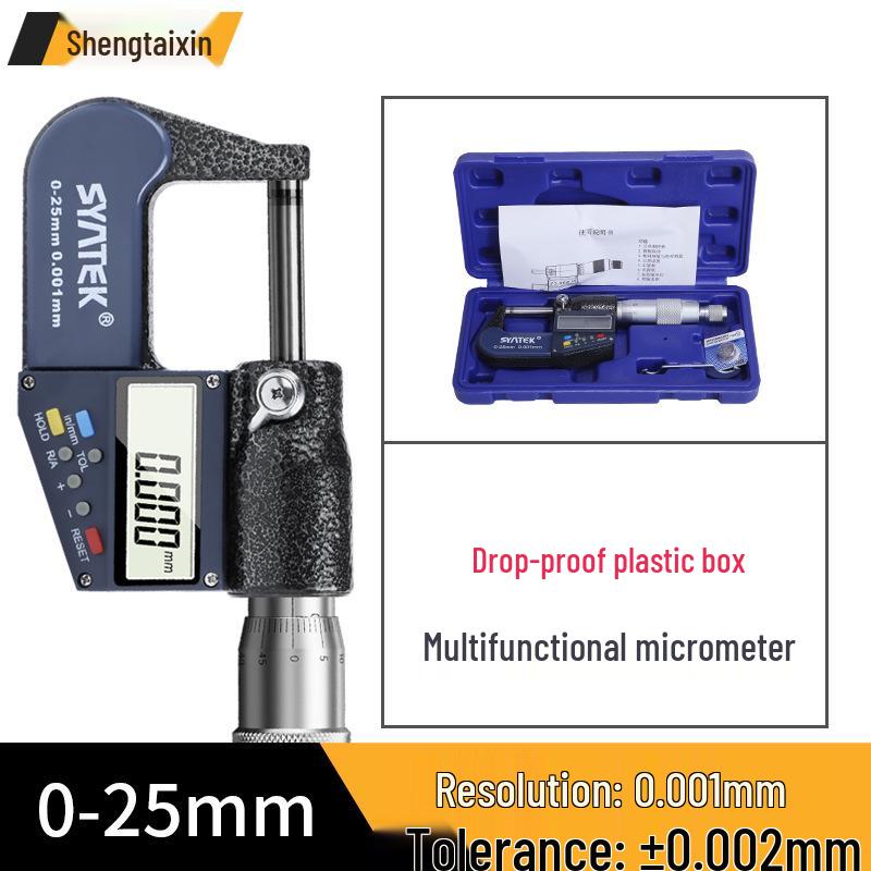 Shengtai High-Precision Digital Micrometer: Multifunctional Electronic Screw Micrometer & Millimeter Caliper