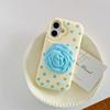 Polka Dot Rose Flower Stand Drop-Proof Case for iPhone 14/13/12, Apple 17/16/15 PROMAX