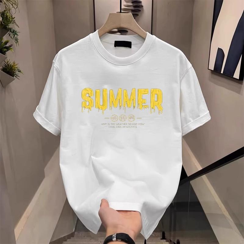 Short Sleeve Cotton Men'S Printed T-Shirt Trend Men'S And Women'S Versatile Crew Neck T-Shirt Men'S