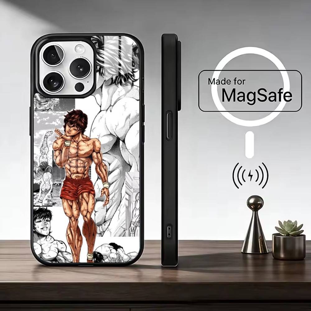 C-Comic H-Hanma B-Baki   Phone Case For iPhone17,16,15,14,13,12,11 Plus,Pro Max Magnetic For Magsafe Wireless Charging