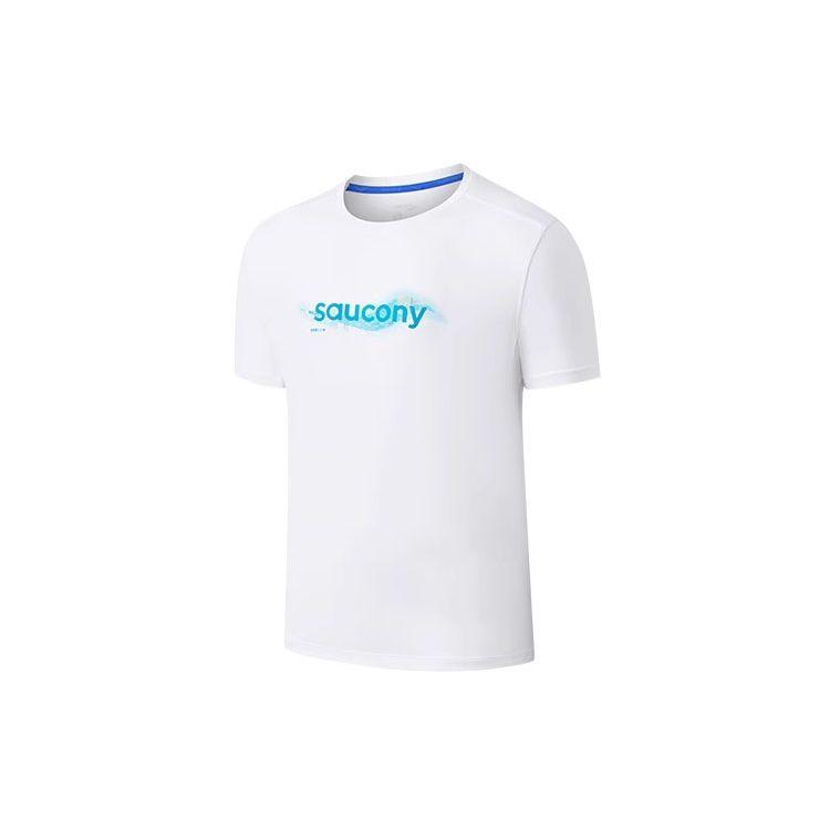Saucony Breathable Moisture-Wicking Running Casual Short Sleeve T-Shirt Men tops White SC2239039-1 S