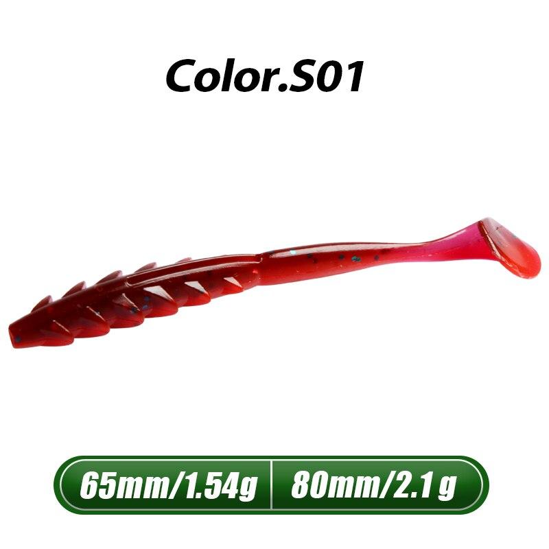 MEREDITH Crazy Shiner II Soft Lure 65 mm 80 mm Rybářská návnada Shad Silikonové návnady T-tail Wobblers Swimbait Umělá polévka leurre