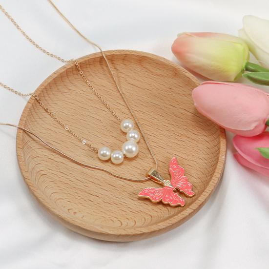 

Женское ожерелье, глянцевое многослойное ожерелье из искусственного жемчуга, изысканный подарок, капельное масло, подвеска в виде бабочек, ожерелье на ключицу A