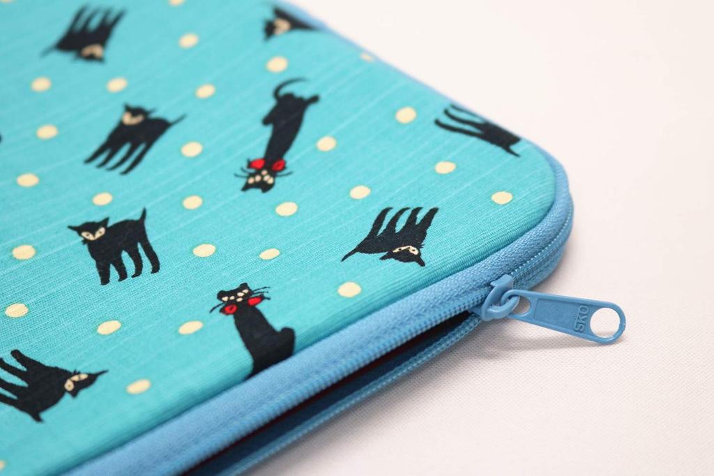Kyosuke Yumeji Goshuincho Pouch Black Cat L-shaped