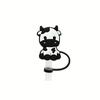 10Pcs Cow Straw Tips Cover, Straw Covers Cap For Tumblers, Cartoon Cow Reusable Drinking Straw Toppers, Drinking Straw Plugs, Kitchen Accessaries