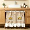Ruffled Trim Oven Cover Curtain Gingham Plaid Cabinet Curtain  Oven Door