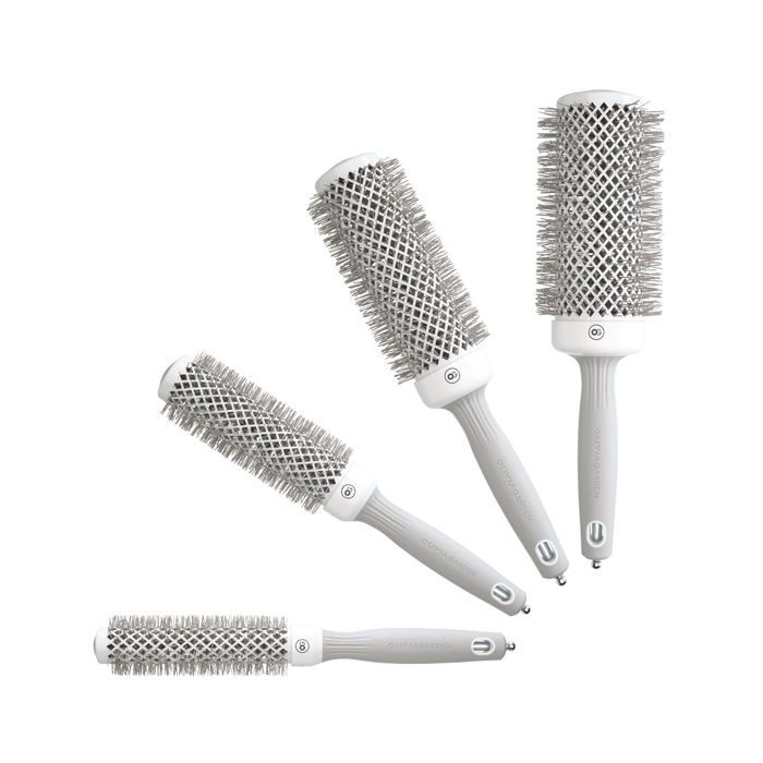 Brosse Ronde - OLIVIA GARDEN - BLOWOUT SPEED - Ø55 - Blanc & Gris - Séchage Rapide