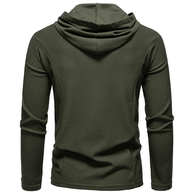 Men's Half-Zip Hooded Sweatshirt Casual Pullover for Men Autumn Winter Warm Textured Long Sleeve Hoodie Multi-Color Male Fashion Tops