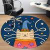 1pc Witch Cat Office Round Area Rug, Indoor Mat Suitable ForOffice, Under Office Chairs Bedroom Living Room Home Decor, Room Deco q044