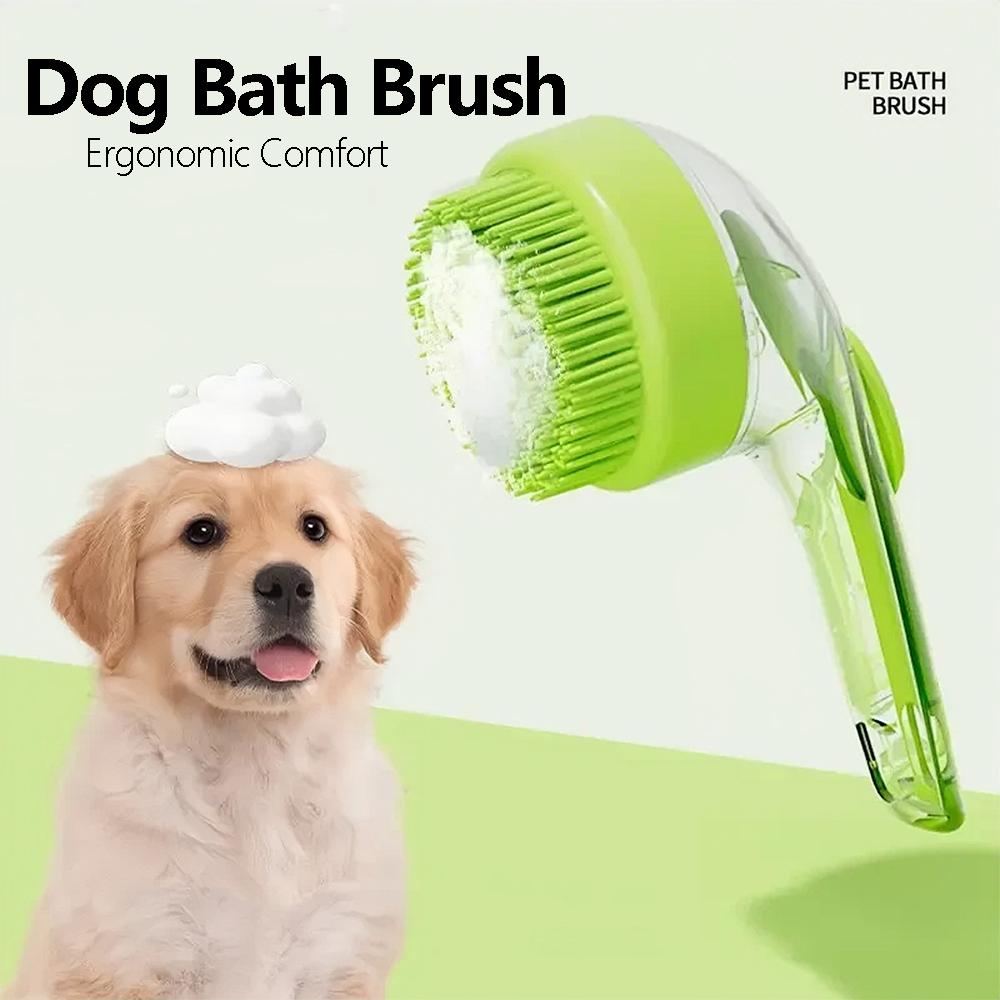 2-In-1 Dog Shampoo Brushs  Silicone Dog Bath Brushes  Pet Baths Brush for Dogs  Dogs Washing Brushs with Soap Dispenser  Pets Shower Cleaning Brushes
