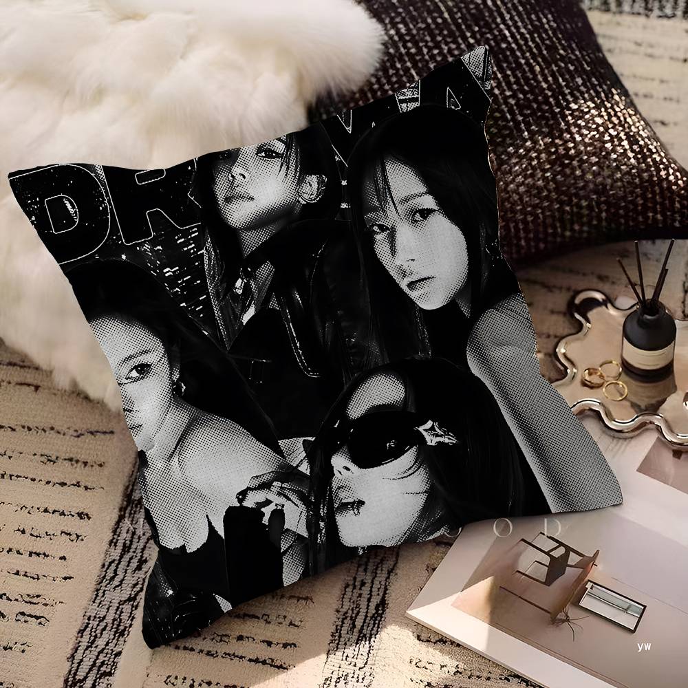 Kpop Style Group A-Aespas Pillow Cushion Cover Pillowcase Living Room Sofa Home Decor