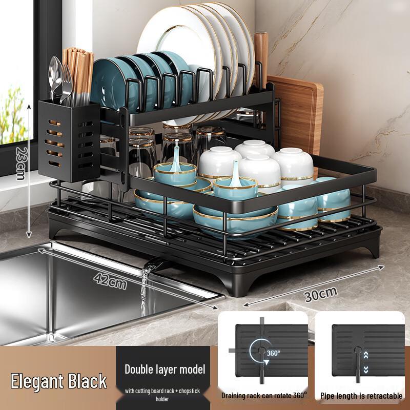 Kitchen Dish Drying and Storage Rack