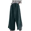 Women's Solid Color Mid-waist Trousers Casual Loose Wide-leg Pants Temperament Corduroy Pants