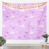 Rosa Schmetterling Wandteppich Garten Wandkunst Lila Blaue Schmetterlinge Druck Wandbehang Decke für Wohnzimmer Schlafzimmer Kawaii Rosa