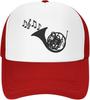 French Horn Music Notes Trucker Hat Adjustable Mesh Back Sun Protection Outdoor Cap