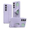 Funda Protectora de Armadura con Soporte y Correa de Muñeca de Silicona Mate para Teléfono Samsung S25 S24 S23 S26 Ultra Plus Cubierta de Botón de Control Inteligente
