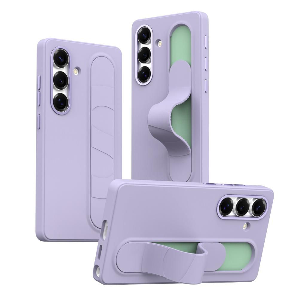 Funda Protectora de Armadura con Soporte y Correa de Muñeca de Silicona Mate para Teléfono Samsung S25 S24 S23 S26 Ultra Plus Cubierta de Botón de Control Inteligente