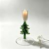 Alberi di Natale Creativi Stile Nordico Portacandele Previene Gocciolamento Portacandele in Vetro Sottile Grande Base Supporto Candele Festa