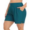 CHARMLEAKS Plus Size Swim Shorts for Women High Waisted Board Shorts Tankini Swimsuit Bottom with Pockets