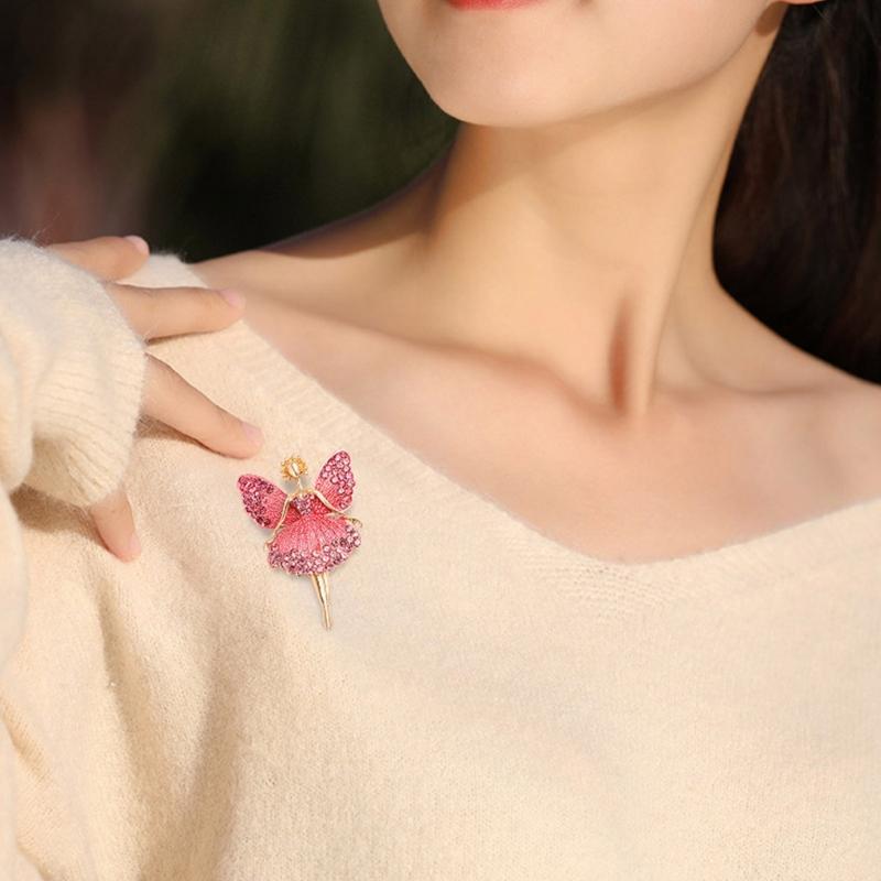 Alloy Ballet Dancer Brooch Pin Comfort Fit for Long Hours Use in Workplace School Multifunctional Accessory