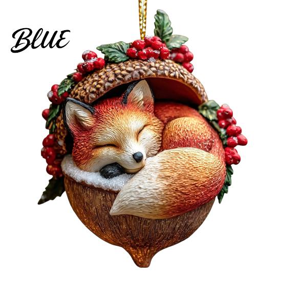 Festive Tree Ornament Forest Animal Acorn Hanging Ornament 2D Acrylic Flat Printed Decor for Christmas Woodland Creature Pendant Holiday