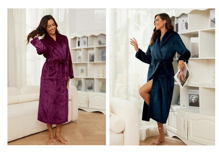 Übergröße Flanell Revers Pyjama Morgenmantel Set für Paare - Warme Herbst/Winter Europäische Amerikanische Hauskleidung