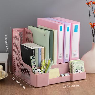 Desktop File Organizer File Rack Thickened Large Capacity Student Book Stand File Box High Value File Column Office Supplies