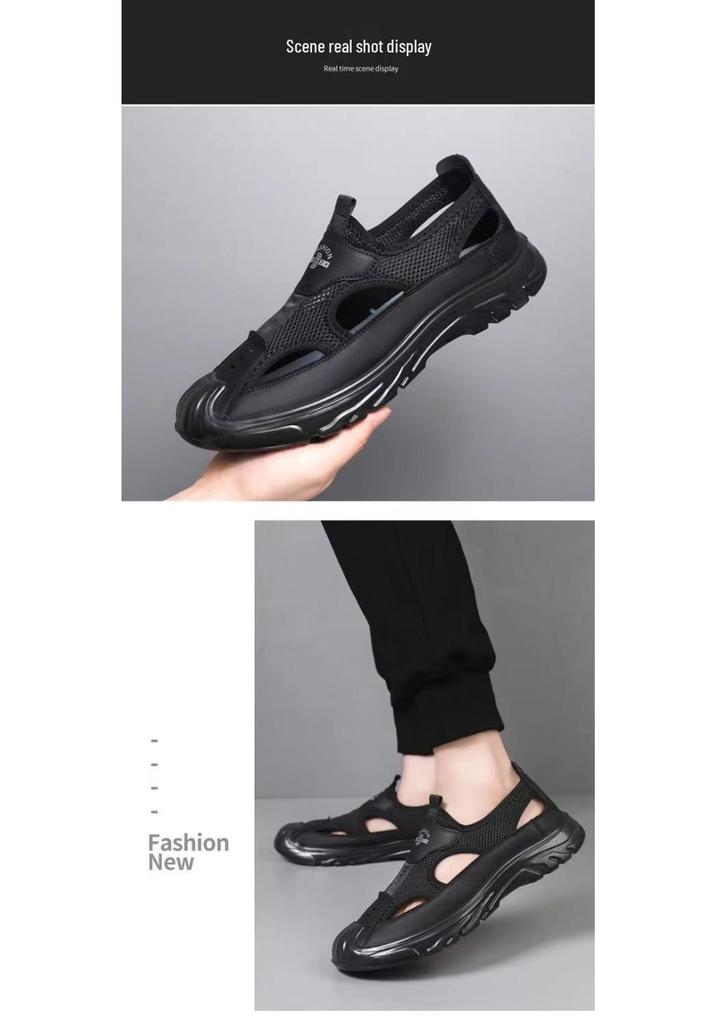 Men's Non-Slip Sports Casual Beach Shoes: Stylish Summer Breathable Mesh Sandals