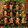 Wooden Gingerbread Man Ornaments Christmas Tree Hanging Ornaments, Decorative Pendants, Indoor Holiday Wall Lightweight Rustic Style for Party