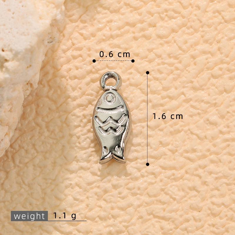 Goldener Fischgräten-Anhänger aus Edelstahl: Süßer Anhänger für DIY-Armbänder, Halsketten, Ohrringe