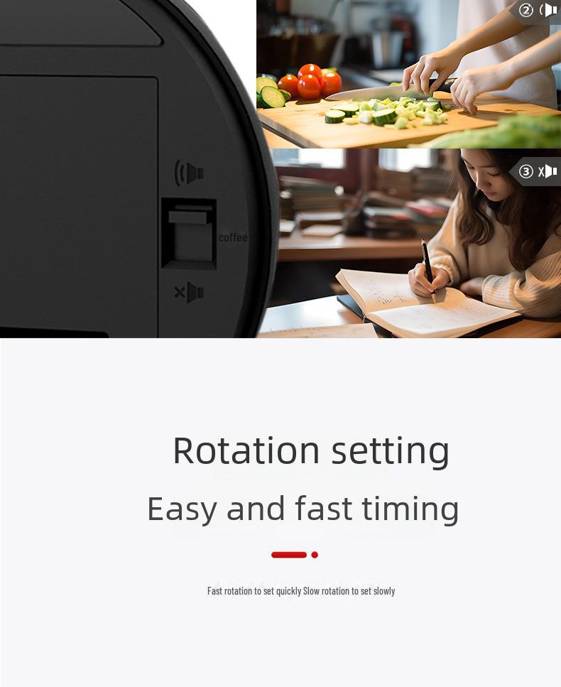Rotating Magnetic Kitchen Timer for Baking & Learning