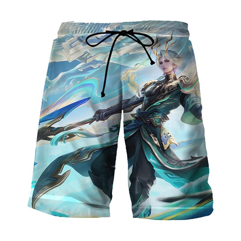 King of Glory Shorts 3D Printed Long Summer Casual Shorts for Primary Secondary School Students Adolescents Shorts Men’s