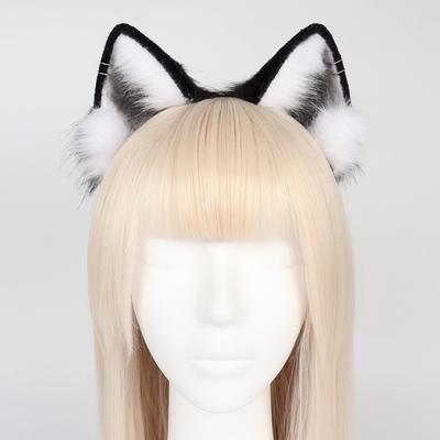 Bandeau Oreilles d'Animal en Peluche Fait Main Cosplay Oreilles de Chat Renard Accessoire pour Cheveux Unisexe