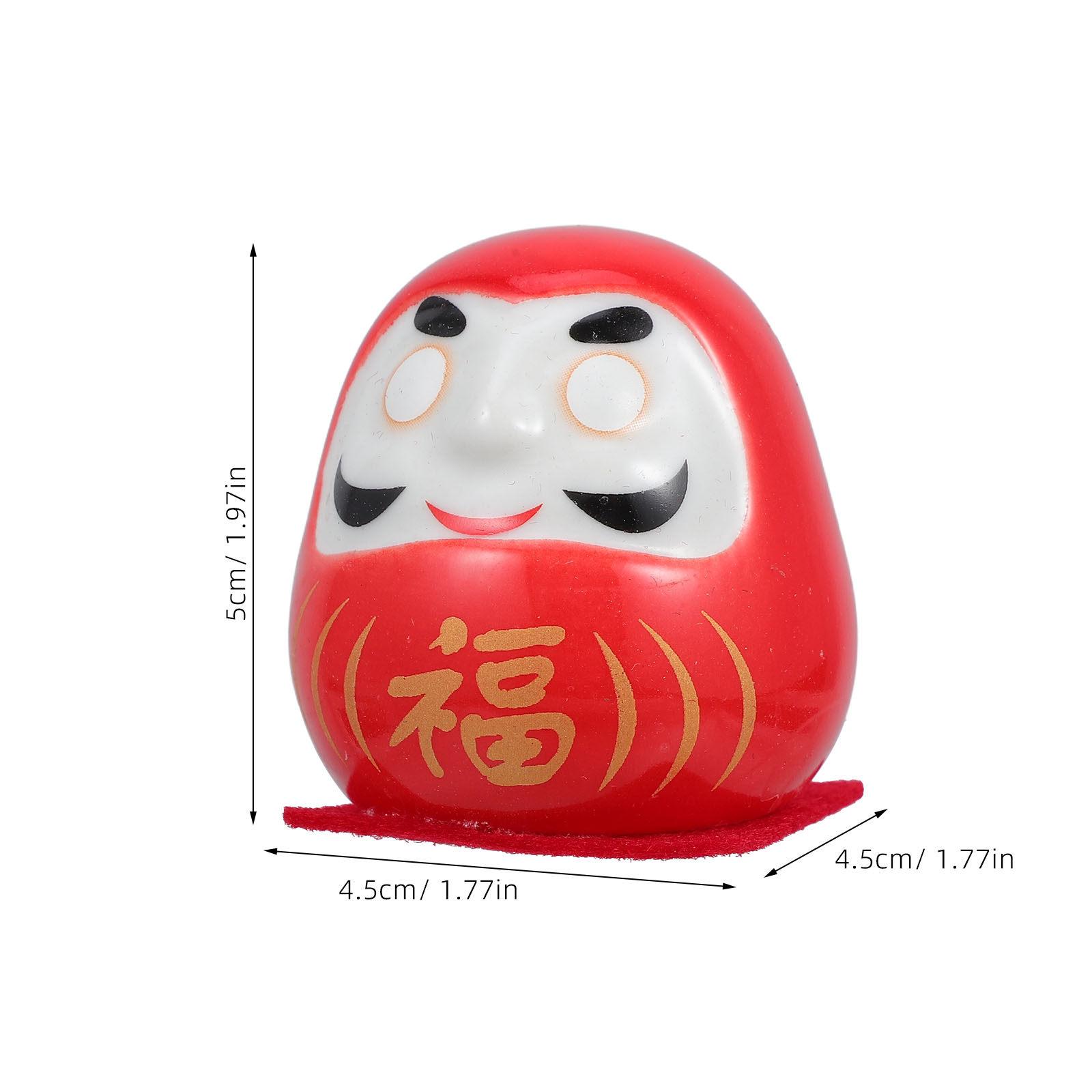 

Mini Japanese Ceramic Statue for Tabletop Decoration Traditional Asian Aesthetic Good Luck Symbol for Business Home красный