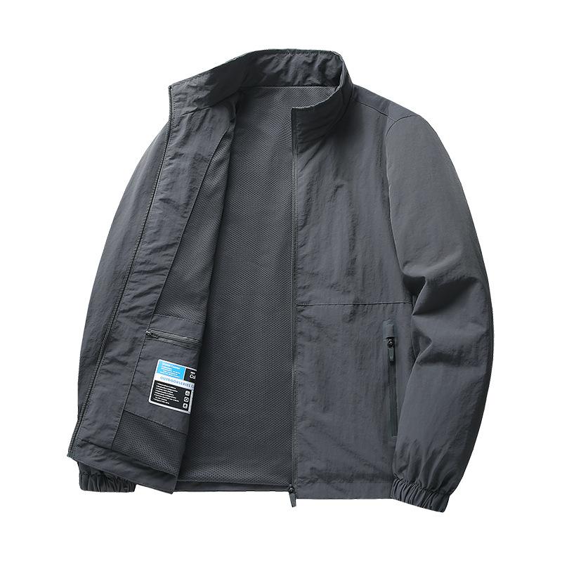 New Spring Casual Men's Jacket Sports Casual Loose Versatile Top Windproof Stand Collar Jacket